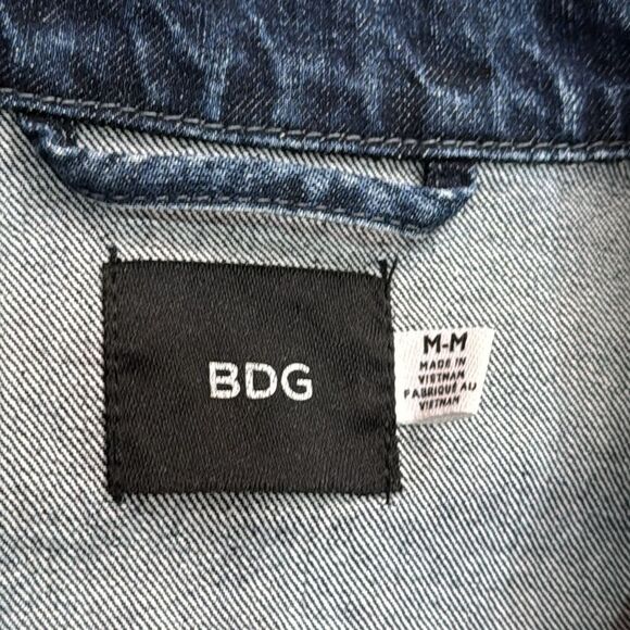 NWOT Urban Outfitters BDG Mens Color Block Denim Trucker Jacket Multicolor Sz M - Picture 4 of 12